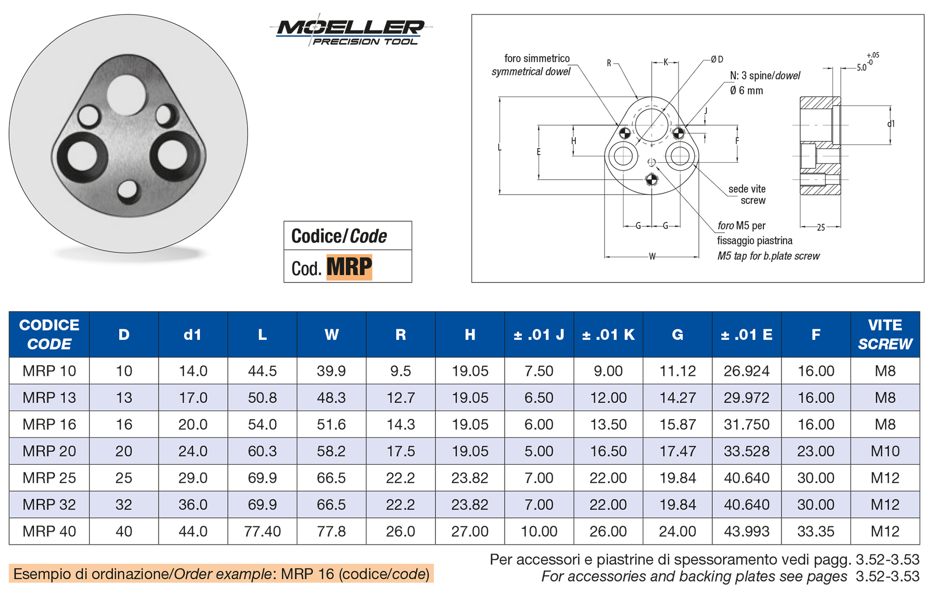 Portapunzoni per punzoni testa cilindrica Tondi