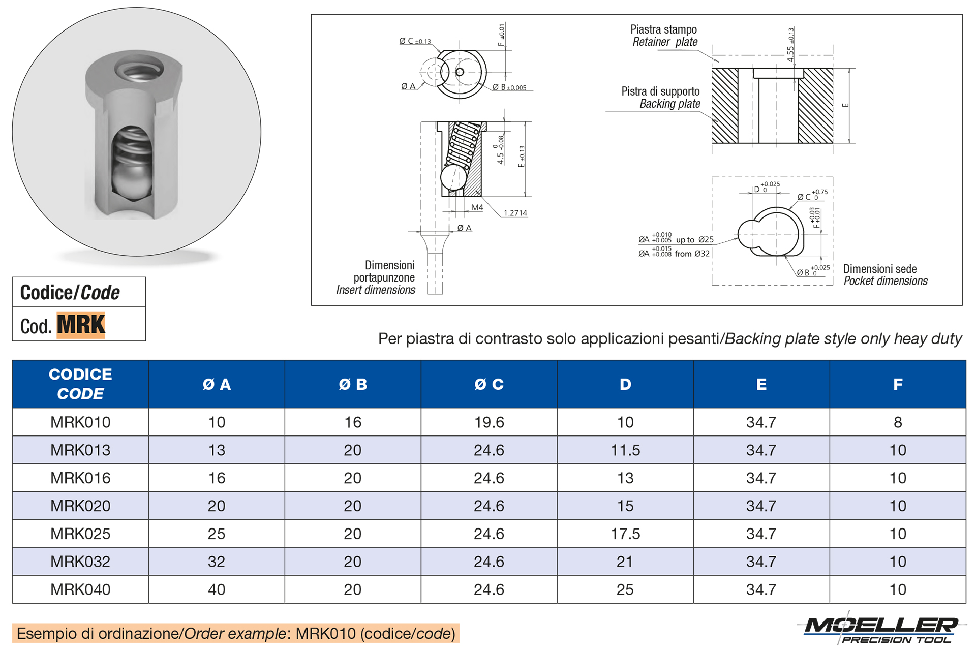 Portapunzoni innesto rapido serie Economy