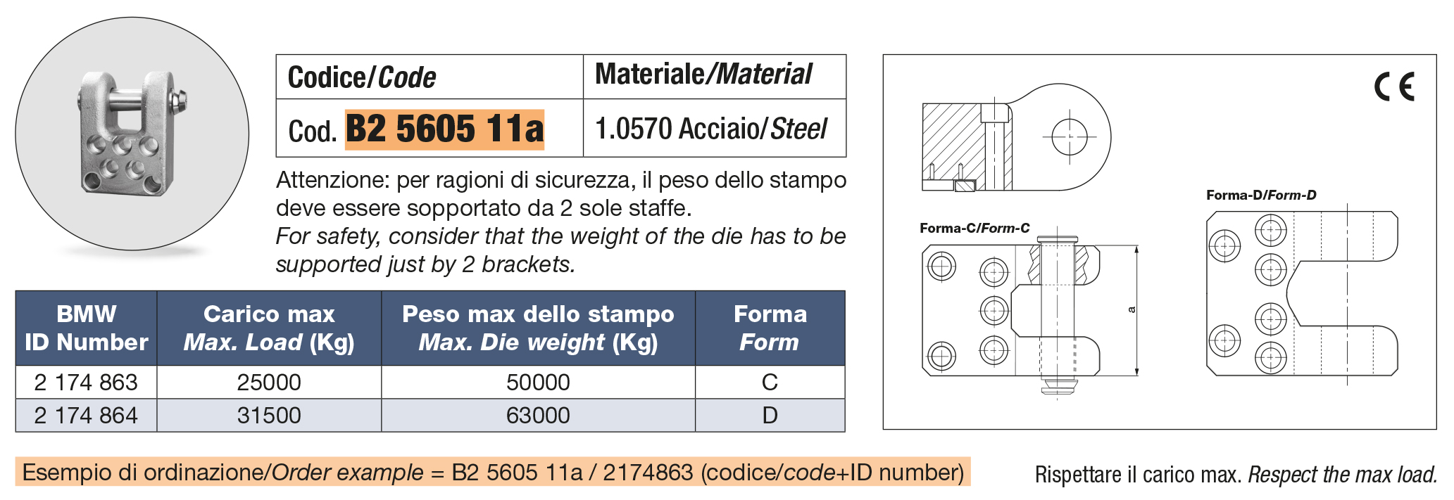 Lifting brackets with pins