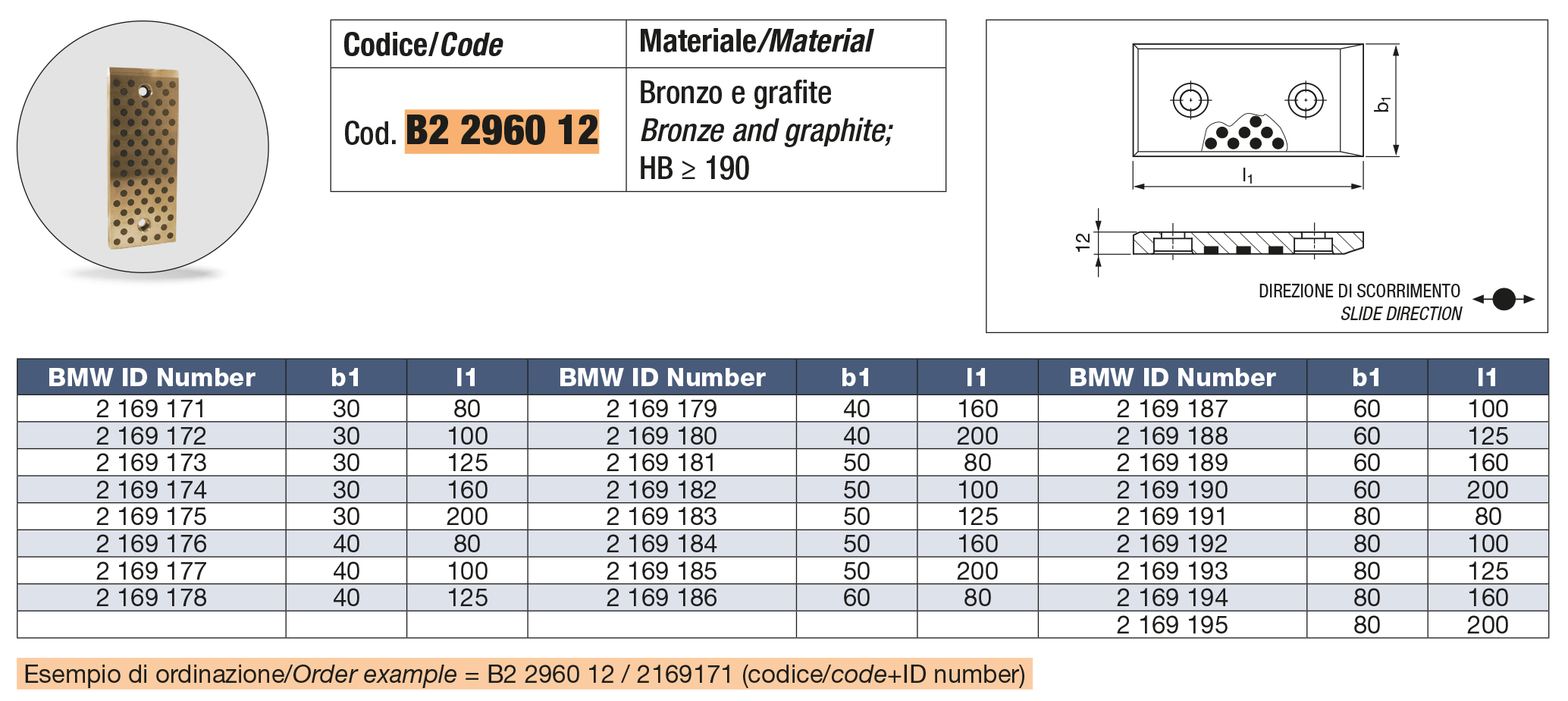 Piastra autolubrificante VDI 3357