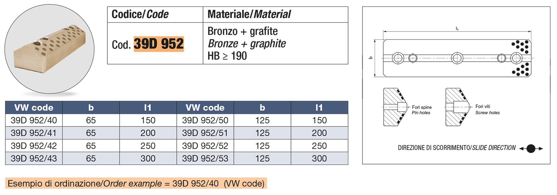 Guida a “V” autolubrificante VDI 3357