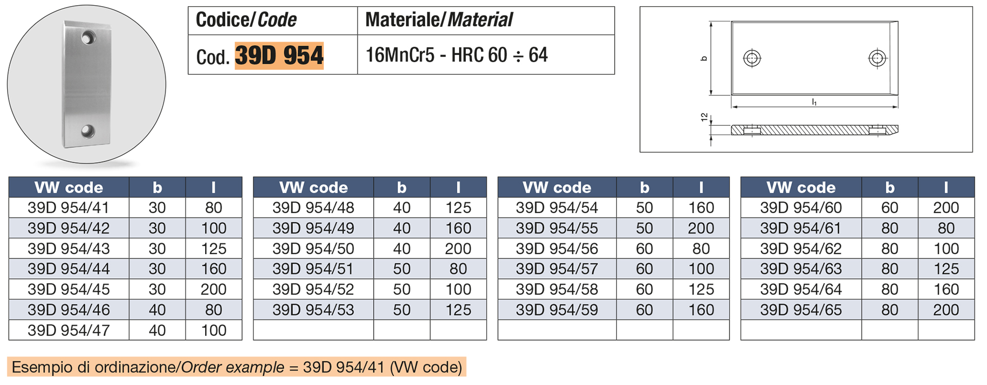 Piastra guida in acciaio VDI 3357