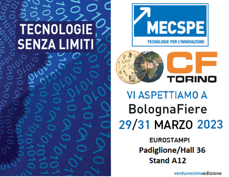 Siamo presenti a MECSPE dal 29/03 al 31/03 presso Bologna Fiere